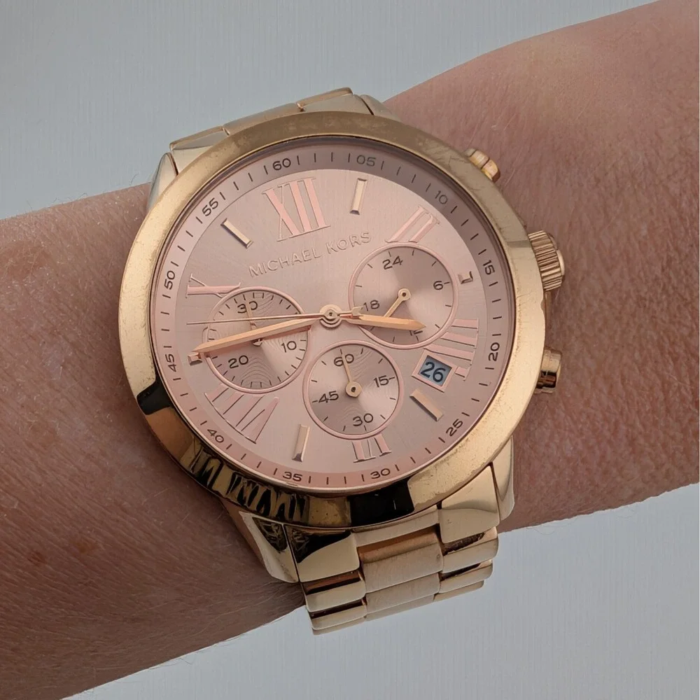 Michael Kors MK5778 Stainless Rose Gold Chronograph Watch 40mm Extra‎ Links